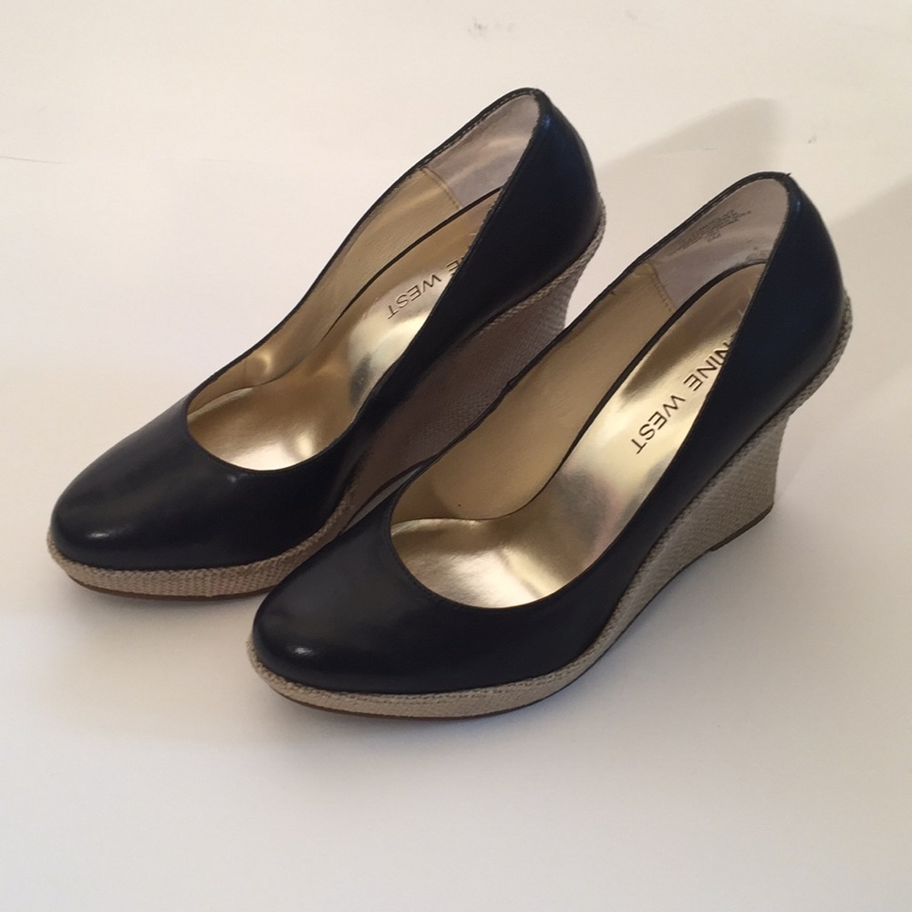Black high wedges